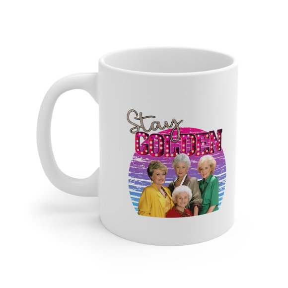 Retro Stay Golden, Girls, Gift For Her, Woman Mug - Picture 2 of 5